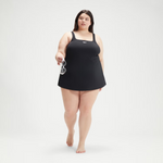 Speedo Women's Plus Size Swim Dress Top Swimsuit Swimming Costume Black BNWT