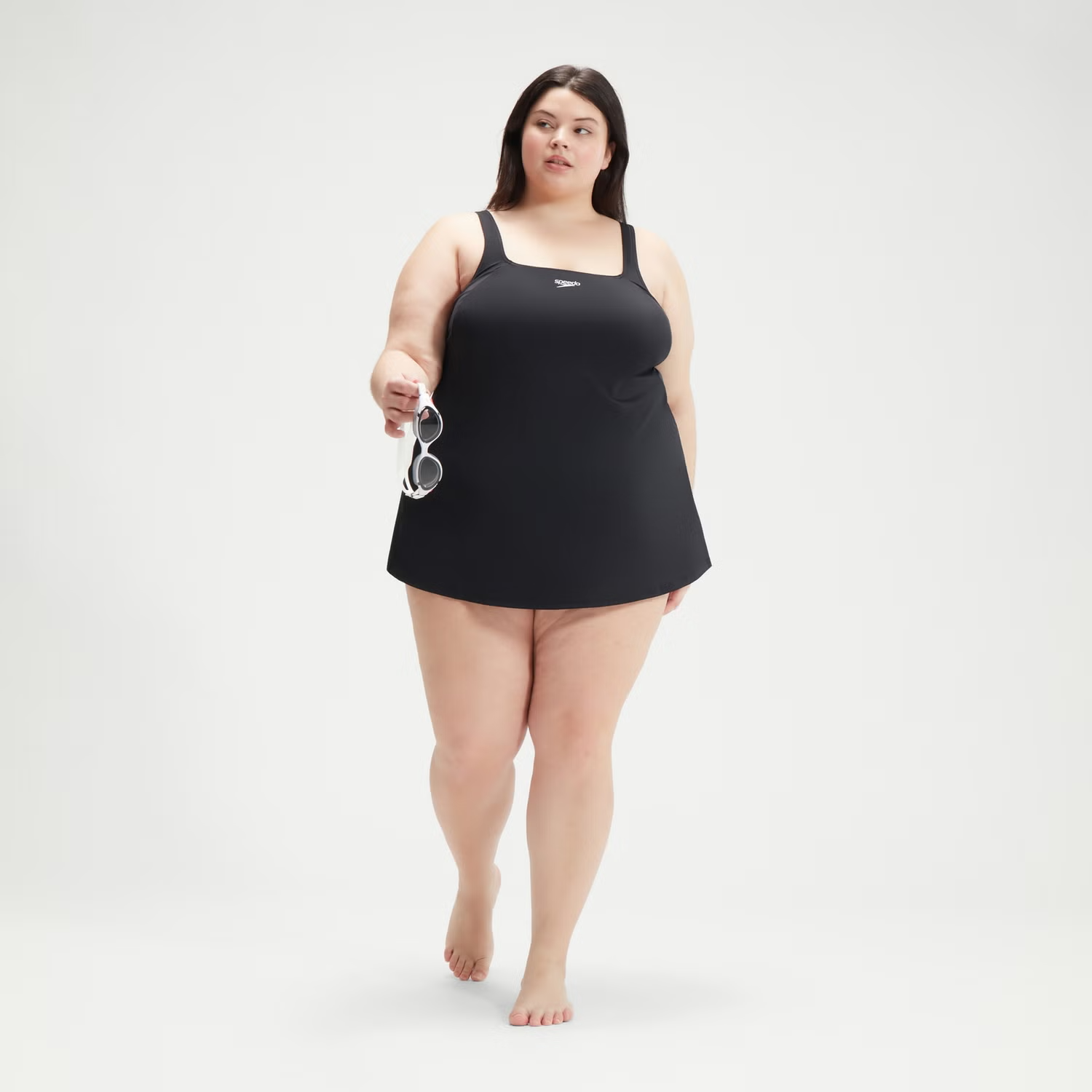 Speedo Women's Plus Size Swim Dress Top Swimsuit Swimming Costume Black BNWT