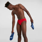 Speedo Men's Eco Endurance+ 7cm Brief Swimming Costume Swimsuit Red Briefs BNWT