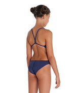 Arena Girl's Team Swimsuit Challenge Solid Swimming Costume Navy BNWT