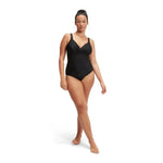 Speedo Women's Shaping Cross Knot Swimsuit Swimming Costume Swimwear Front BNWT