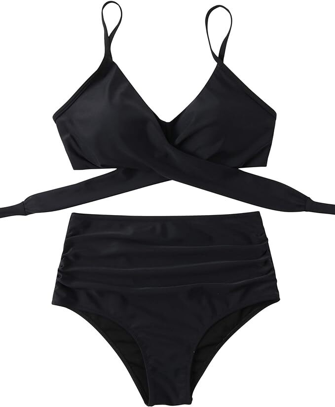 RXRXCOCO Women's Tummy Control Wrap Bikini Set Swimsuit Swimming Costume BNWT