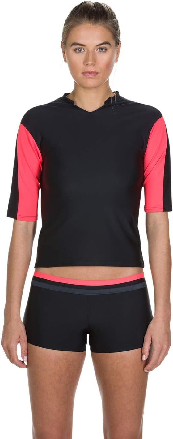 Speedo Women's Short Sleeved Hydractive Rash Top Swimsuit Swimming Costume BNWT