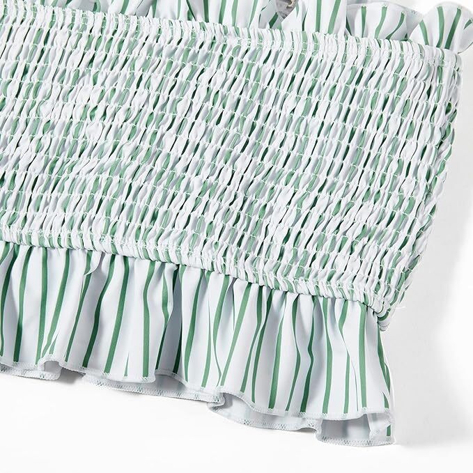 RXRXCOCO Womens Bandeau High Waist Ruffled Bikini Swimsuit Swimming Costume BNWT