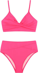 Cupshe Women's High Waist Twist Front V Bikini Swimsuit Swimming Costume BNWT