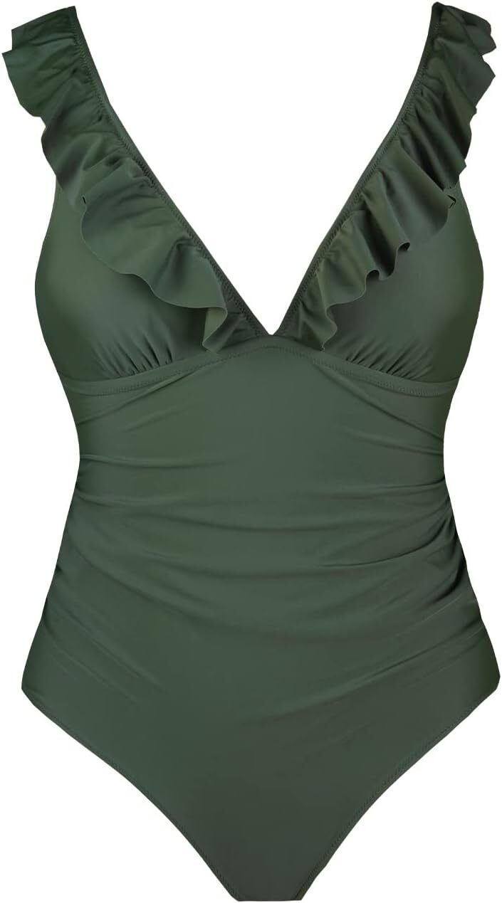 Cupshe Women's Ruffle Maternity Pregnancy Swimsuit Swimming Costume Ruched BNWT
