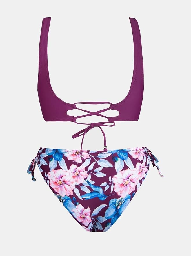 CheChury Women's Padded High Waist Twist Bikini Swimsuit Swimming Costume BNWT
