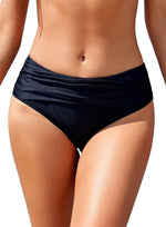Shekini Women's Ruched Bikini Bottom Swimsuit Swimming Costume Medium Waist BNWT