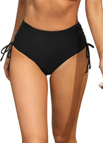 Shekini Women's High Waist Bikini Bottom Swimsuit Swimming Costume Ruched BNWT