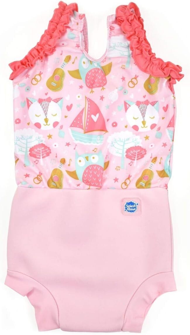 Splash About Happy Nappy Costume Reusable Neoprene Owl & Pussycat Girl BNWT