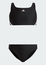 Adidas Girls 3 Three Stripe Bikini Kids Swimsuit Swimming Costume Girl's BNWT