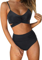 RXRXCOCO Women's Tummy Control Wrap Bikini Set Swimsuit Swimming Costume BNWT