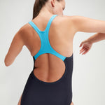 Speedo Women’s Medley Logo Medalist Swimsuit Swimming Costume Navy Blue BNWT