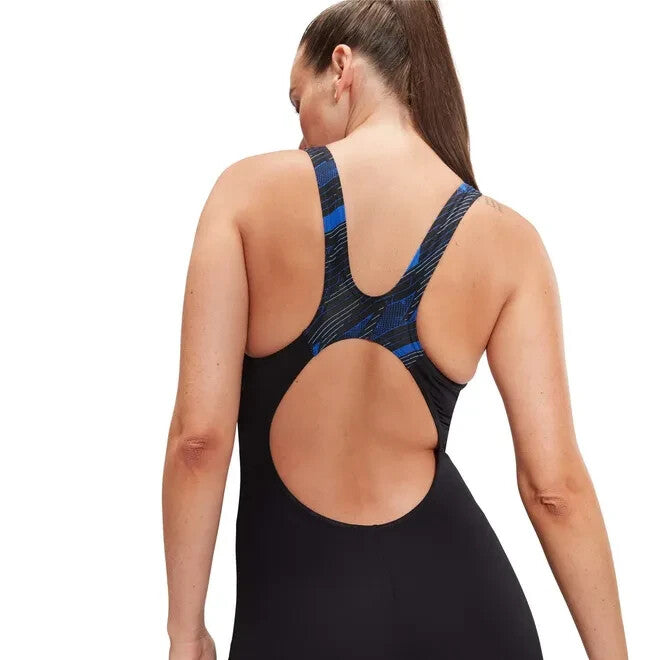 Speedo Women's Hyperboom Splice Legsuit Swimming Costume Swimsuit BNWT