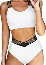 DOULAFASS Women's Racerback Bikini Set Swimsuit Swimming Costume Mesh BNWT
