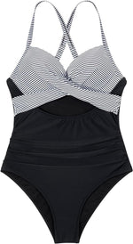 DOULAFASS Women's Tummy Control Cutout One Piece Swimsuit Swimming Costume BNWT