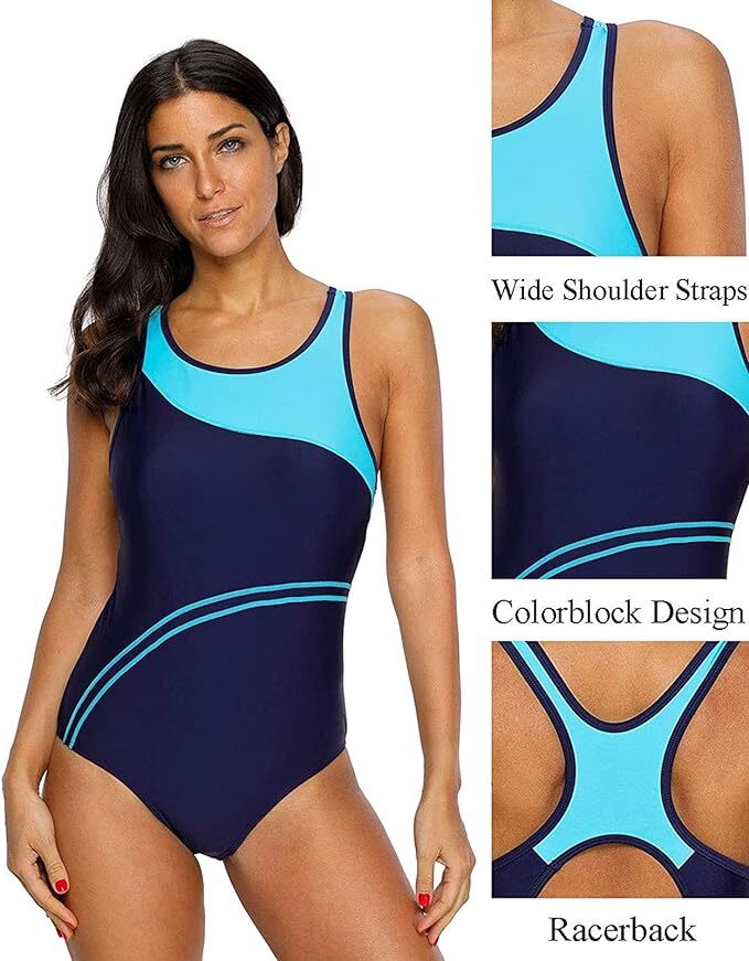CharmLeaks Women's Padded Racerback Swimsuit Swimming Costume Swimwear BNWT