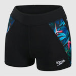 Women's Printed Sun Protection Shorts Black/Pink Swimsuit Swimming Costume BNWT