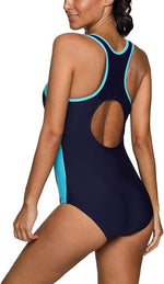 CharmLeaks Women's Padded Colour Block Racerback Swimsuit Swimming Costume BNWT