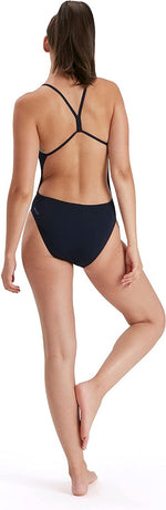 Speedo Women's Eco Endurance+ Thinstrap Swimsuit Swimming Costume Navy BNWT