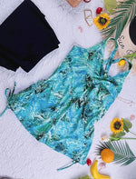 Hanna Nikole Women Tummy Control Tankini Plus Size Two Piece Swimsuit Drawstring