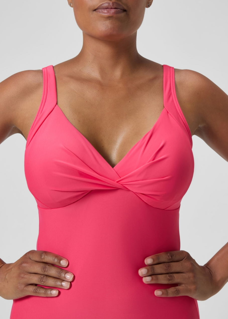 Speedo Women's Shaping Cross Knot Swimsuit Swimming Costume Swimwear Front BNWT