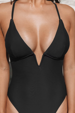 Cupshe Women's Deep V Neck Criss Cross Back Swimsuit Swimming Costume BNWT