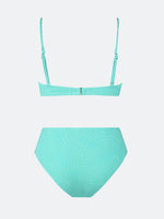 Cupshe Women's High Waist Ribbed Texture Bikini Swimsuit Swimming Costume BNWT