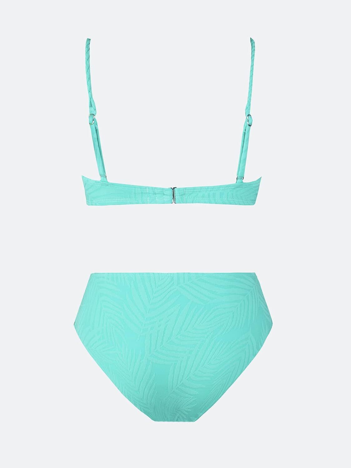 Cupshe Women's High Waist Ribbed Texture Bikini Swimsuit Swimming Costume BNWT