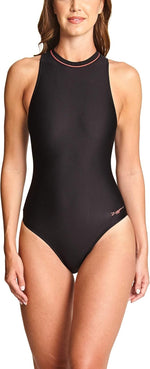 Zoggs Women's Cable Zipped High Neck Swimsuit Swimming Costume BNWT