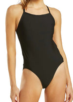 Finis Women's Openback Solid Swimsuit Swimming Costume Black BNWT