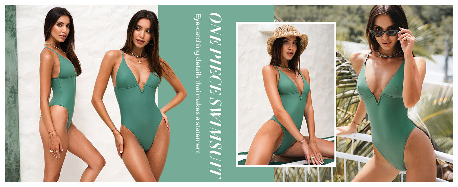 Cupshe Women's Deep V Neck Criss Cross Back Swimsuit Swimming Costume BNWT