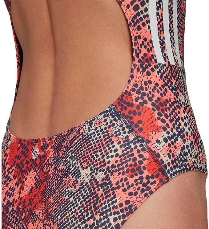 Adidas Women's 3-Stripes Graphic One Piece Swimsuit Swimming Costume HR4384 BNWT