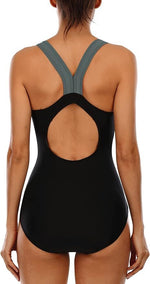CharmLeaks Women's Padded Colour Block Racerback Swimsuit Swimming Costume BNWT