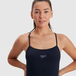 Speedo Women's Eco Endurance+ Thinstrap Swimsuit Swimming Costume Navy BNWT