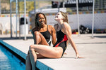 Finis Women's Skinback Splice Swimsuit Swimming Costume Black/Red BNWT
