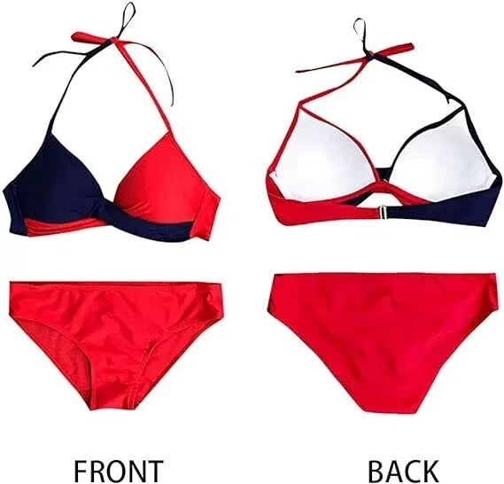 CheChury Women's Padded Push-Up Bikini Swimsuit Swimming Costume BNWT