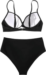 DOULAFASS High Waist Ruched Tummy Control Bikini Swimsuit Swimming Costume BNWT
