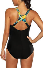 CharmLeaks Women's Padded Colour Block Racerback Swimsuit Swimming Costume BNWT