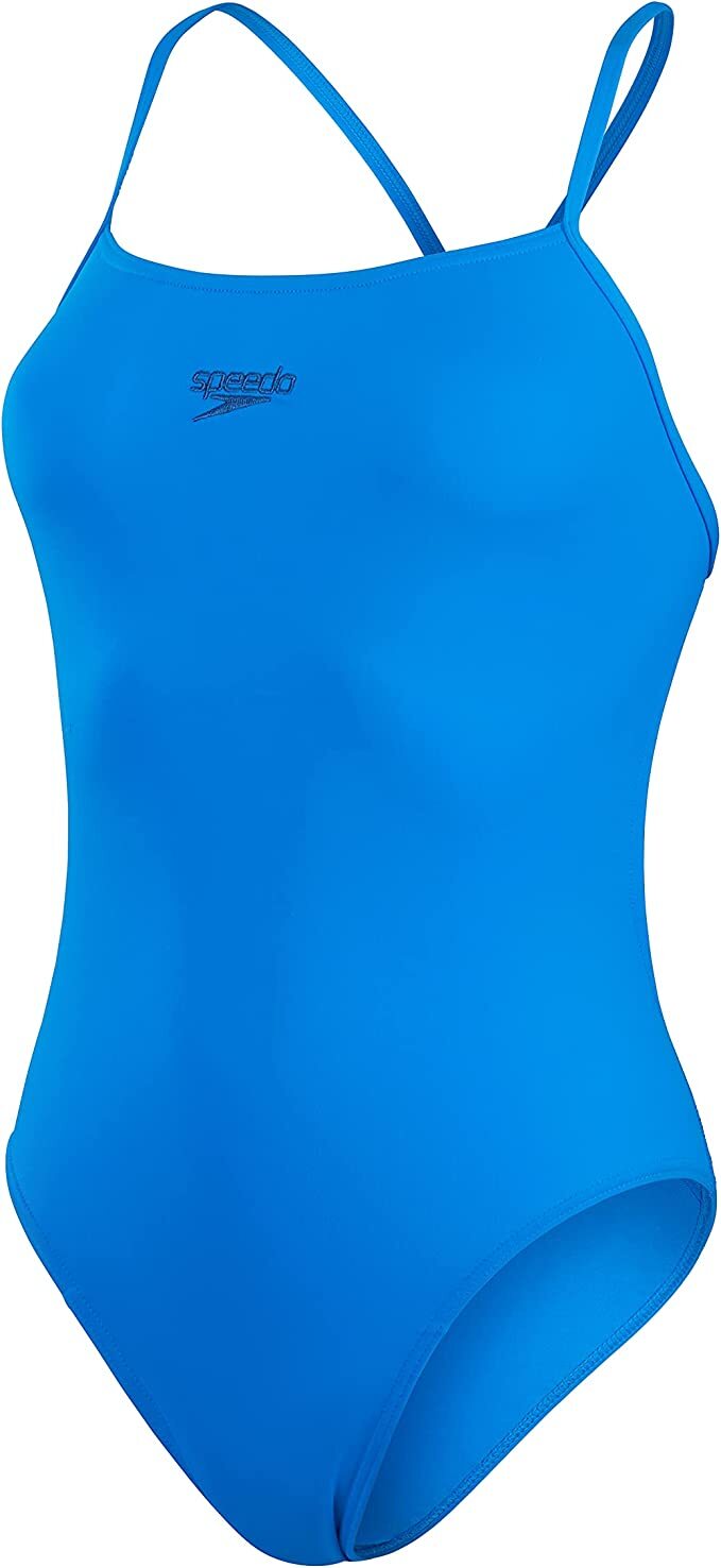 Speedo Women's Eco Endurance+ Thinstrap Swimsuit Swimming Costume Blue BNWT