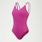 Speedo Women's Shaping Strappy Swimsuit Swimming Costume Swimwear Berry BNWT