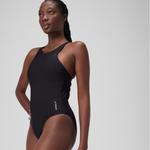 Speedo Women's Solid High Neck Swimsuit Swimming Costume Swimwear BNWT