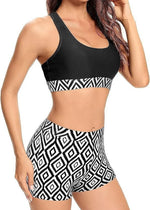 Shekini Women's High Waist Bikini Swimsuit Swimming Costume Swimwear BNWT