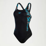 Speedo Women's Hyperboom Splice Muscleback Swimsuit Swimming Costume Black BNWT