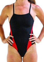 Finis Women's Skinback Splice Swimsuit Swimming Costume Black/Red BNWT