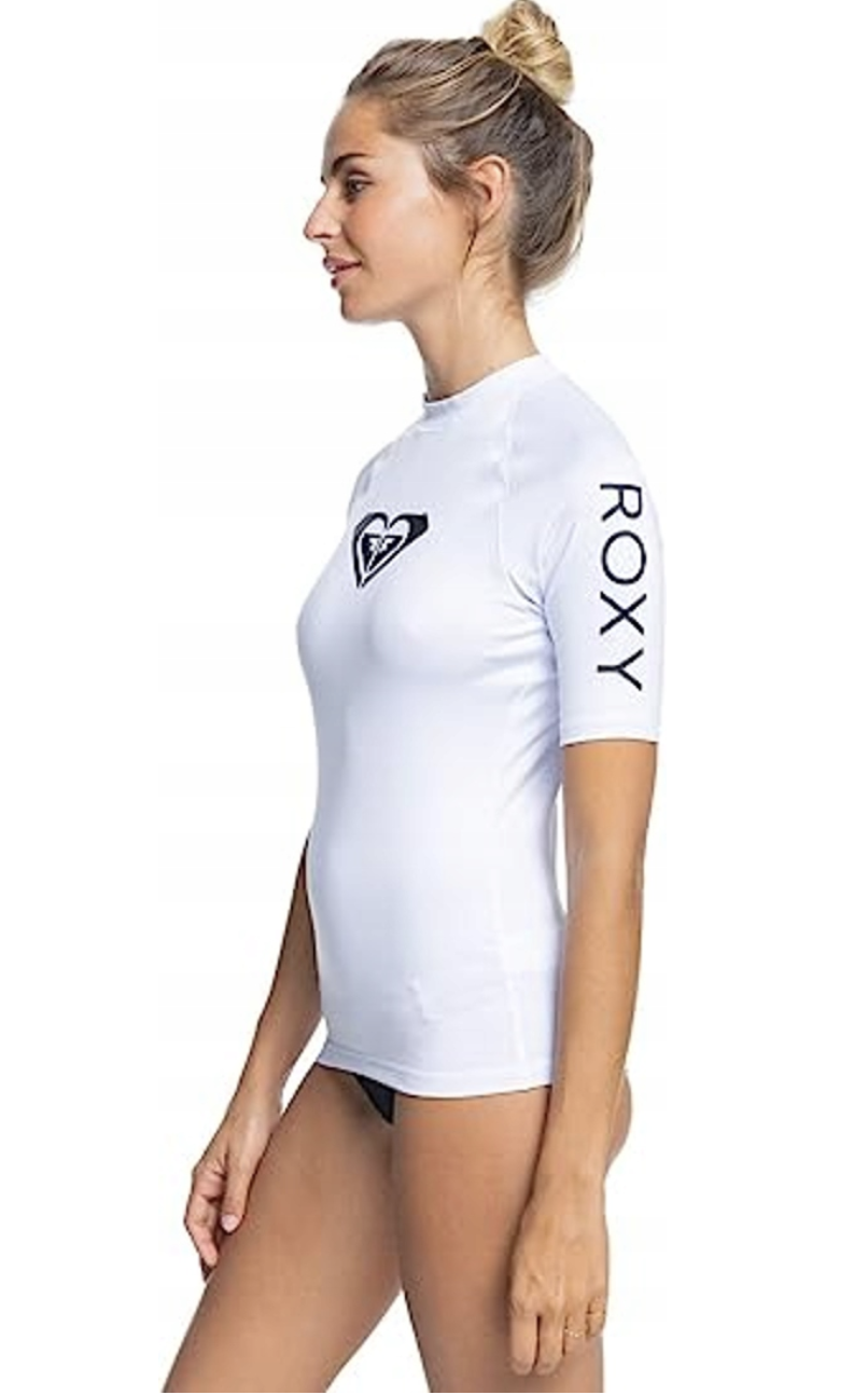 Roxy Women's Whole Hearted Short Sleeved Rash Vest Top Surf Shirt Swimsuit BNWT