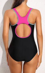 Attraco Women's Padded Colour Block Racerback Swimsuit Swimming Costume BNWT