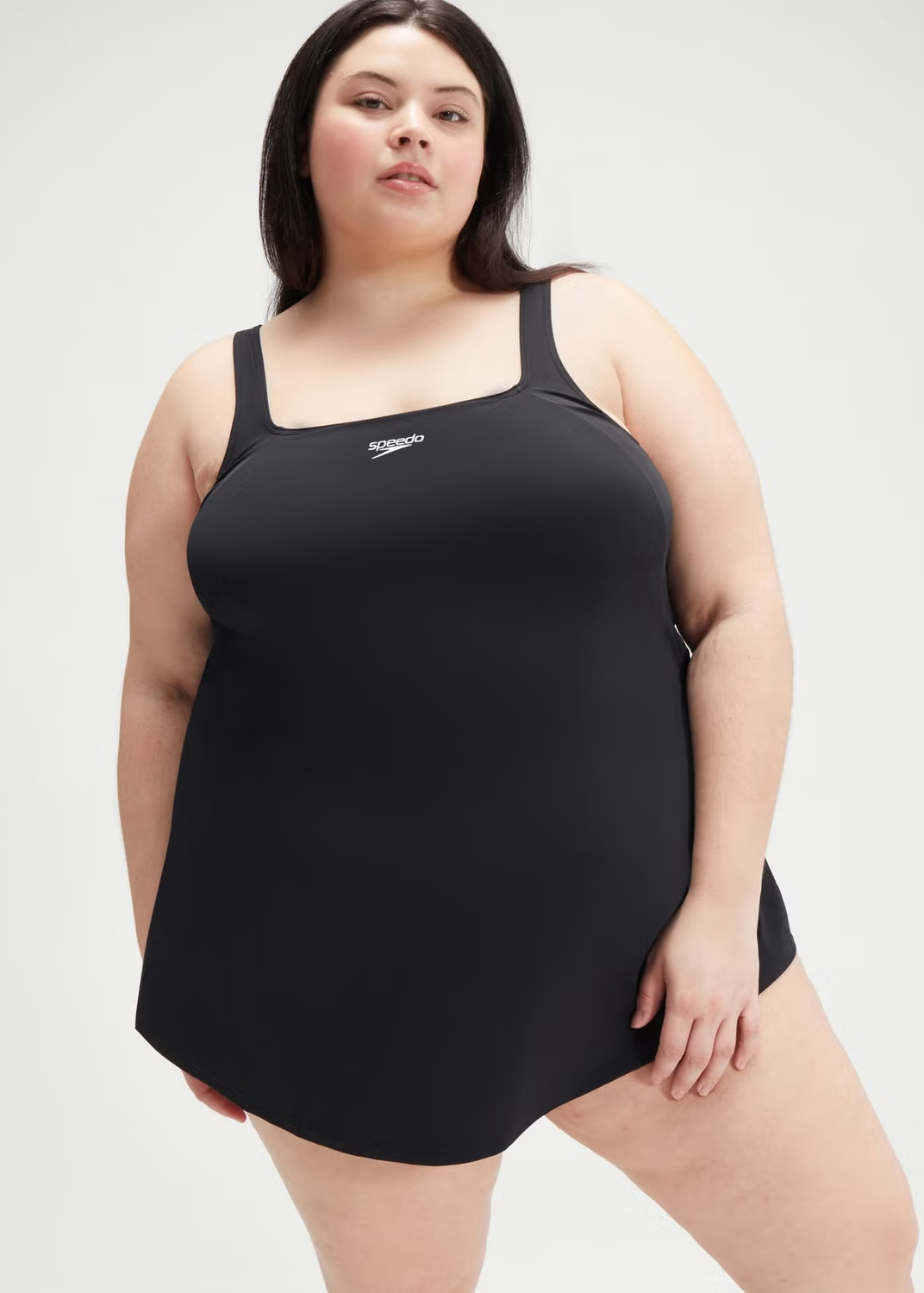 Speedo Women's Plus Size Swim Dress Top Swimsuit Swimming Costume Black BNWT