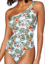 Iris & Lilly Women's Shoulder Cut Out Swimsuit Swimming Costume Tropical BNWT
