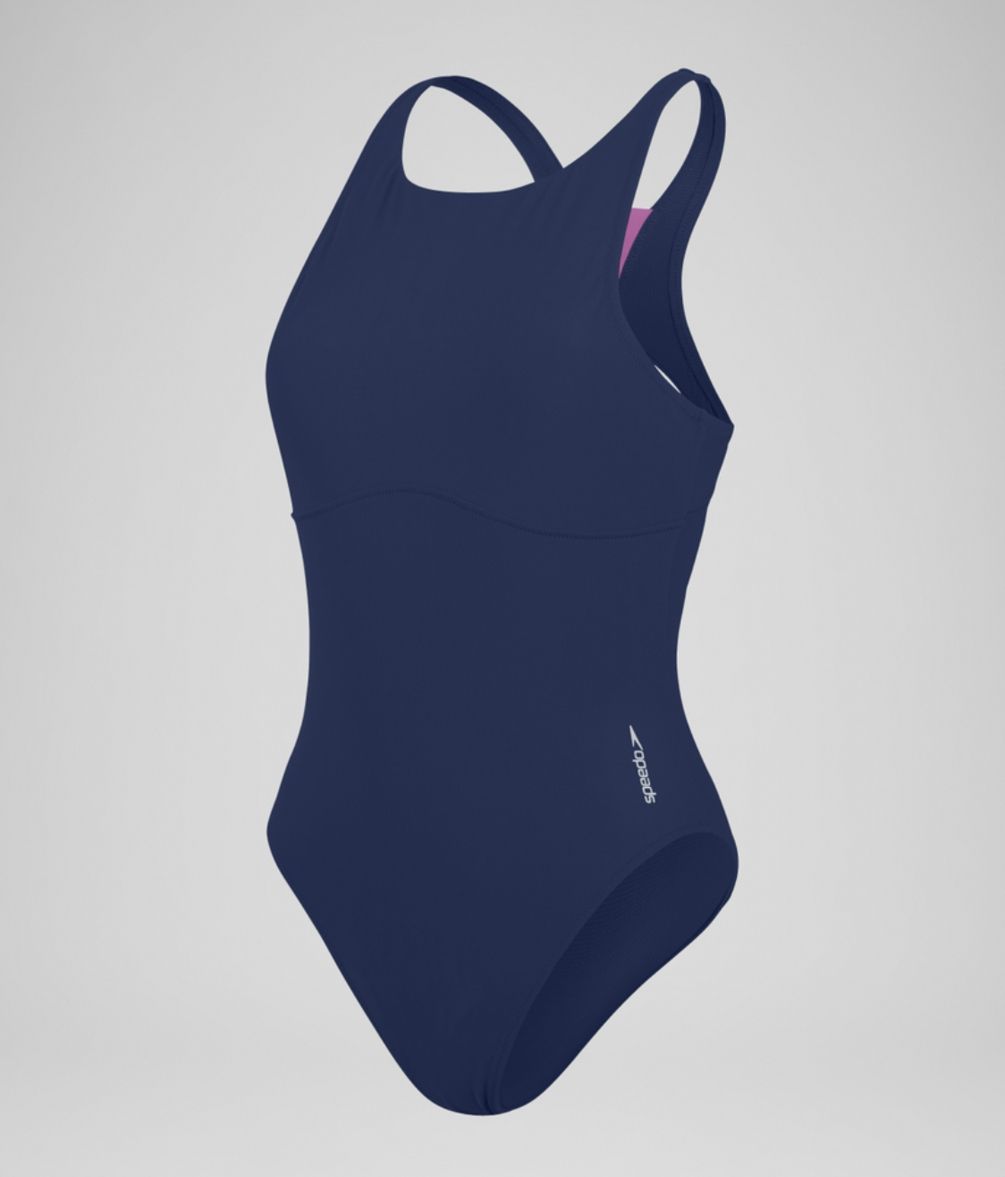 Speedo Women's Solid High Neck Swimsuit Swimming Costume Swimwear BNWT